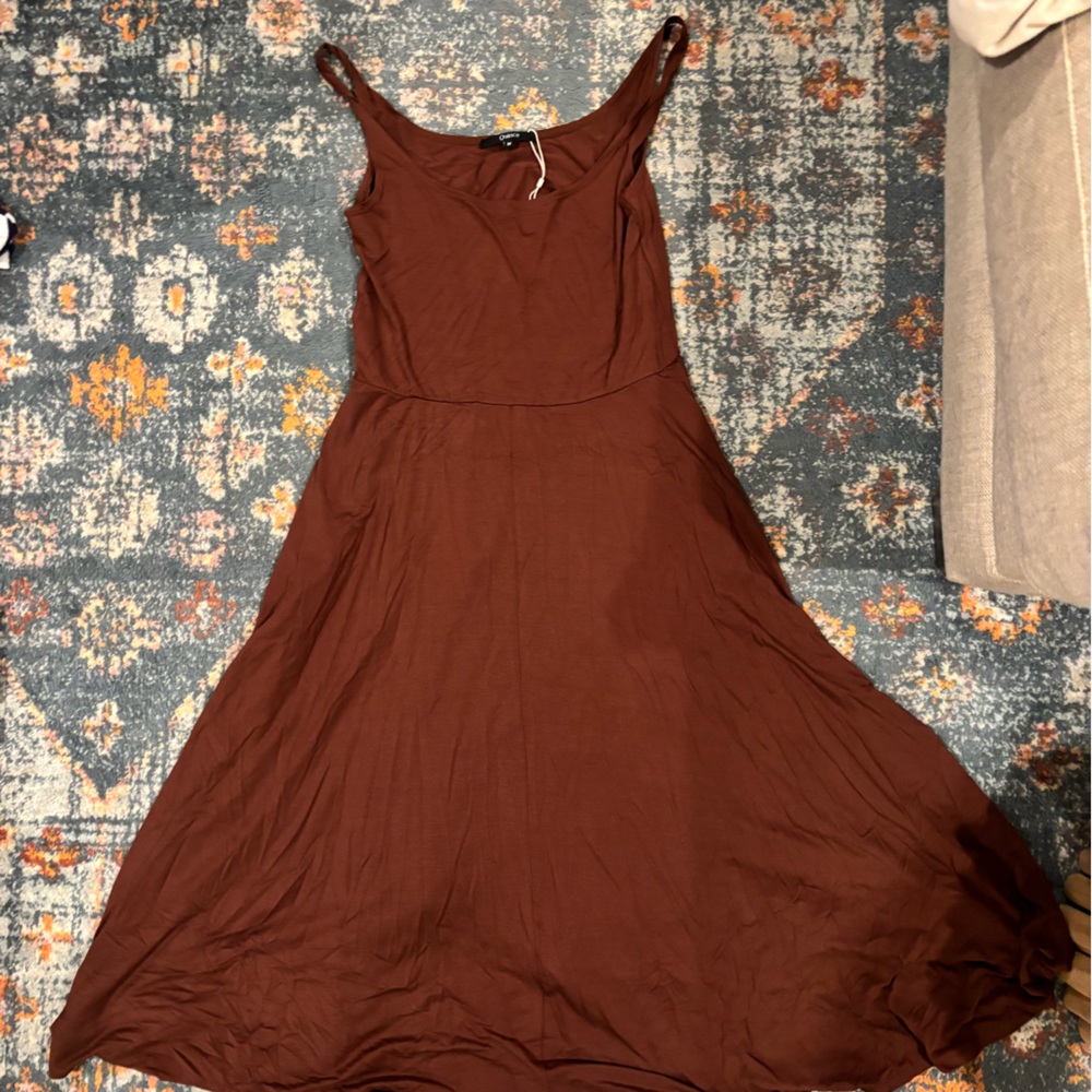 Quince Brown Scoop Neck Maxi Dress